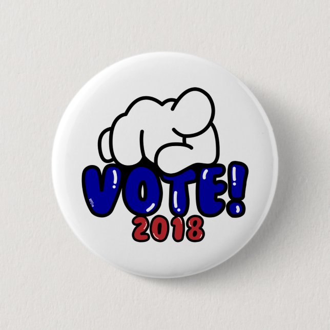 Badge Rond 5 Cm Bouton bleu du VOTE 2018 (Devant)