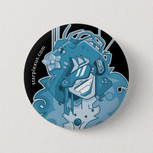 Badge Rond 5 Cm bouton bleu électrique