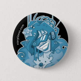 Badge Rond 5 Cm bouton bleu électrique