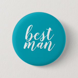 Badge Rond 5 Cm Bouton bleu et blanc du "meilleur homme"