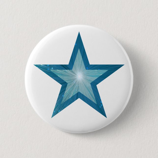 Badge Rond 5 Cm Bouton bleu étoile blanc (Devant)