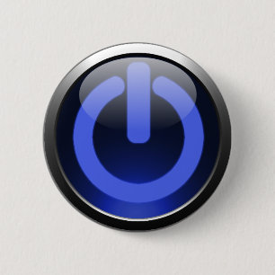 Badge Rond 5 Cm Bouton bleu-foncé de puissance