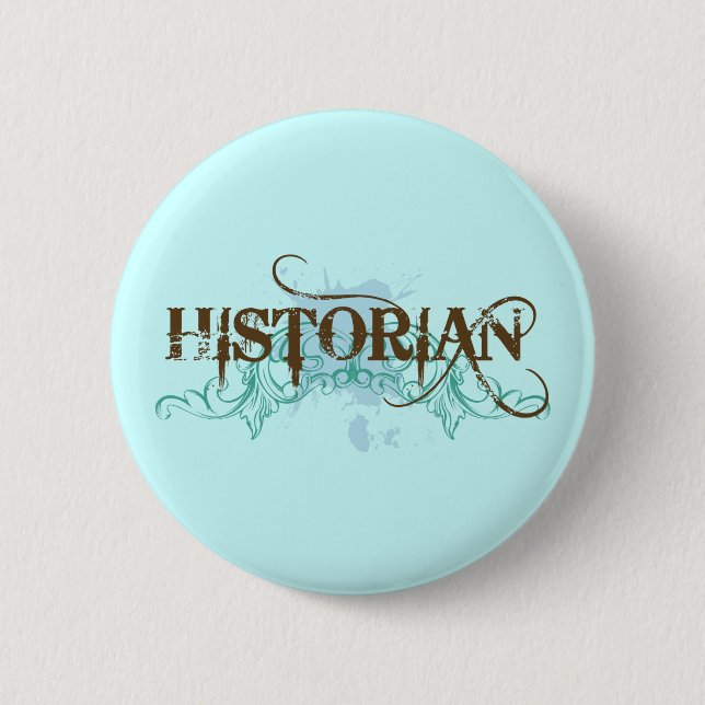 Badge Rond 5 Cm Bouton bleu frais d'historien (Devant)