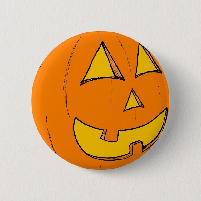 Badge Rond 5 Cm Bouton bleu Jack o' Lantern (Devant)