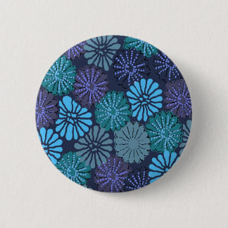 Badge Rond 5 Cm Bouton bleu japonais