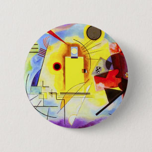 Badge Rond 5 Cm Bouton bleu jaune Kandinsky