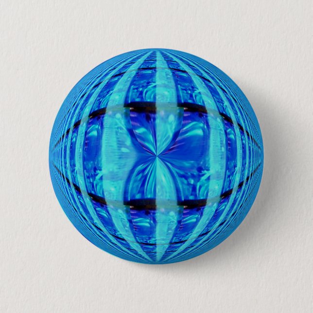 Badge Rond 5 Cm Bouton Bleu Orb rond (Devant)