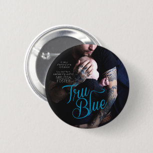 Badge Rond 5 Cm Bouton bleu Tru