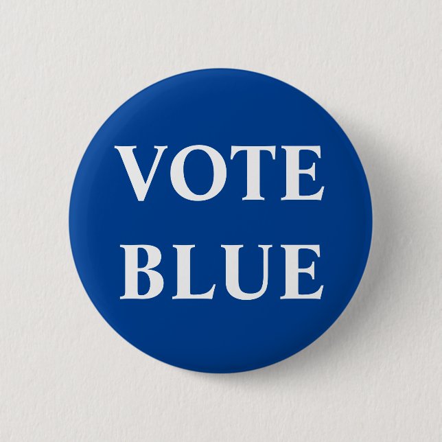 Badge Rond 5 Cm Bouton Bleu Vote (Devant)