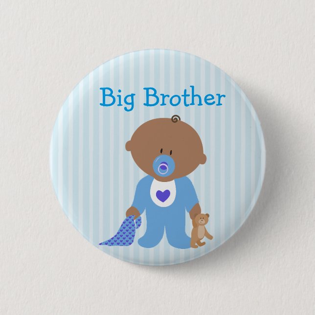 Badge Rond 5 Cm Bouton Blue Big Brother pour être Baby shower (Devant)