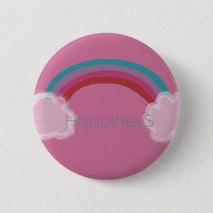 Badge Rond 5 Cm Bouton Bonheur