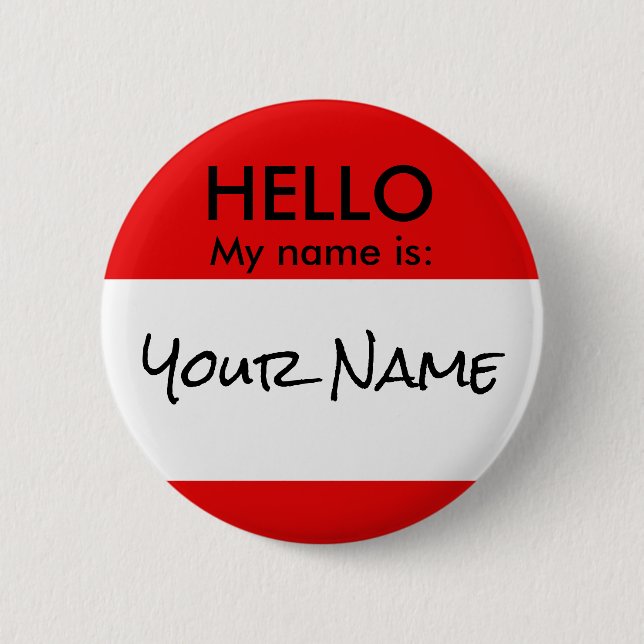 BADGE ROND 5 CM BOUTON BONJOUR CLASSIQUE (Devant)