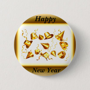 Badge Rond 5 Cm Bouton Bonne année_