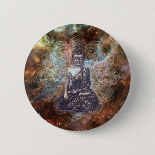 Badge Rond 5 Cm bouton bouddha de méditation