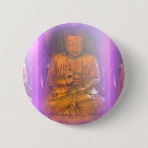 Badge Rond 5 Cm bouton bouddha violet