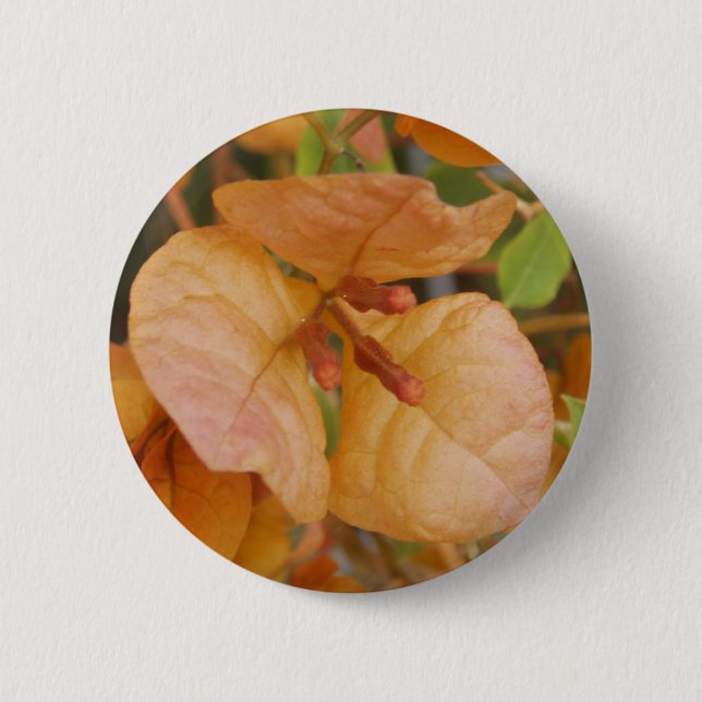 Badge Rond 5 Cm Bouton Bougainvillier orange (Devant)