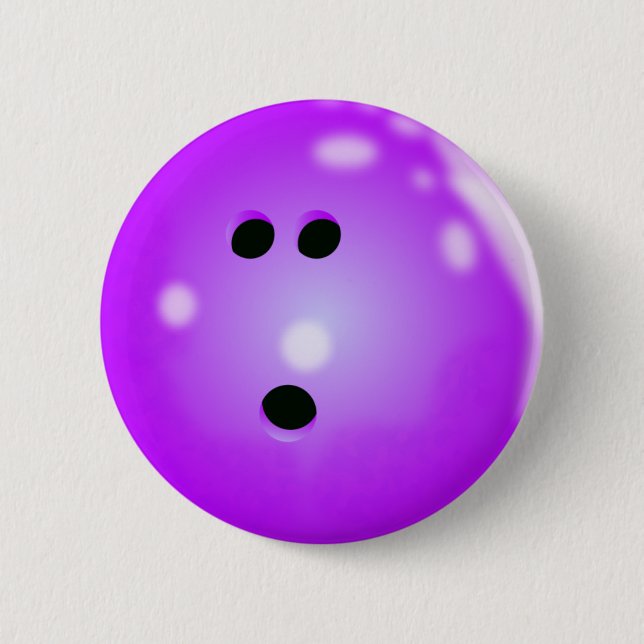 Badge Rond 5 Cm Bouton Boule de Bowling (violet) (Devant)