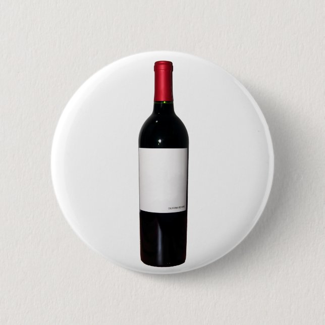 Badge Rond 5 Cm Bouton Bouteille de vin (Étiquette blanc) (Devant)