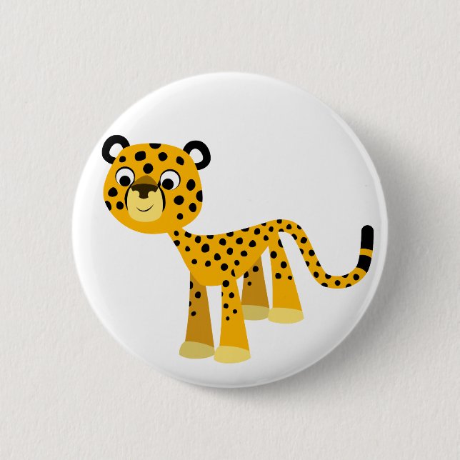 Badge Rond 5 Cm Bouton Bouton Cheetah joyeux (Devant)