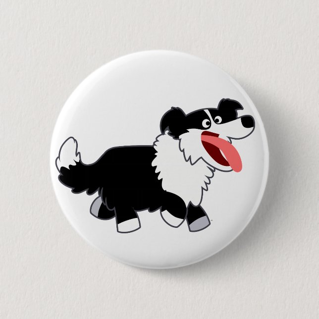 Badge Rond 5 Cm Bouton Bouton Collie Bordure Jolie (Devant)