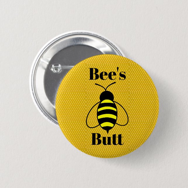 Badge Rond 5 Cm Bouton Bouton d'abeille (Devant & derrière)