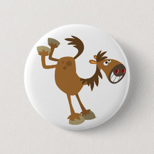 Badge Rond 5 Cm Bouton Bouton de cheval en caricature mignonne Kic
