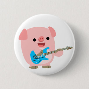 Badge Rond 5 Cm Bouton Bouton de cochon de dessin à rocher mignon