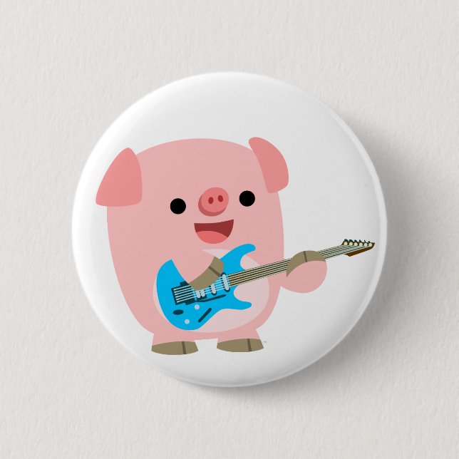 Badge Rond 5 Cm Bouton Bouton de cochon de dessin à rocher mignon (Devant)