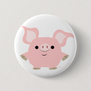 Badge Rond 5 Cm Bouton Bouton de cochon de dessin très court