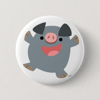 Badge Rond 5 Cm Bouton Bouton de cochon rebondissant en caricature