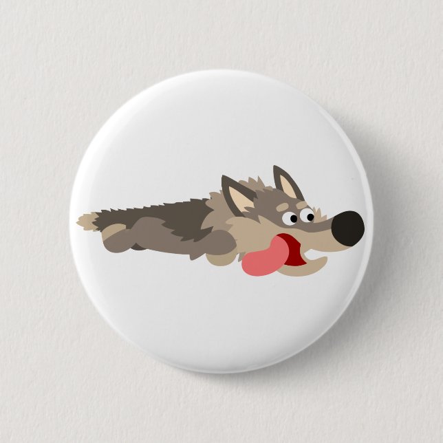 Badge Rond 5 Cm Bouton Bouton de loup de flotte mignon (Devant)