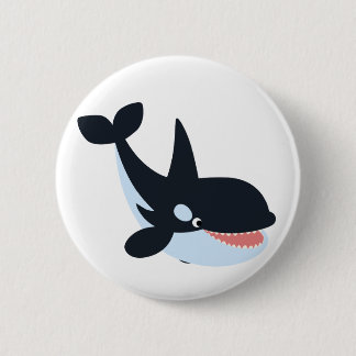 Badge Rond 5 Cm Bouton Bouton de tueur de baleine de caricature jo