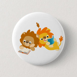 Badge Rond 5 Cm Bouton Bouton Lecteurs de Lion de Carton mignon Ba
