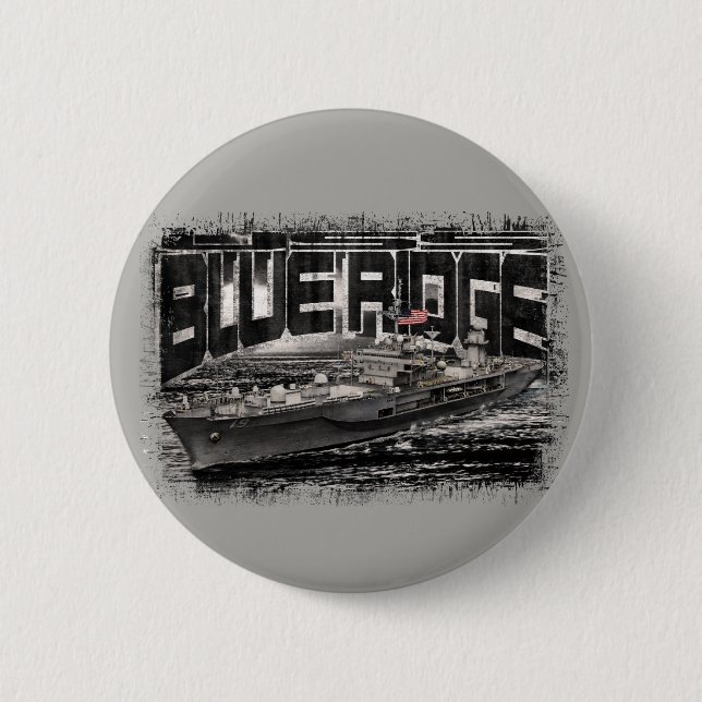 Badge Rond 5 Cm Bouton Bouton rond du navire de commande Blue Ridg (Devant)