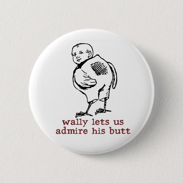 Badge Rond 5 Cm Bouton Bouton Wally (Devant)