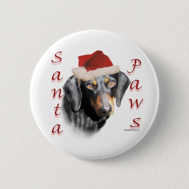 Badge Rond 5 Cm Bouton Boutons Dachshund (lisse) (Devant)