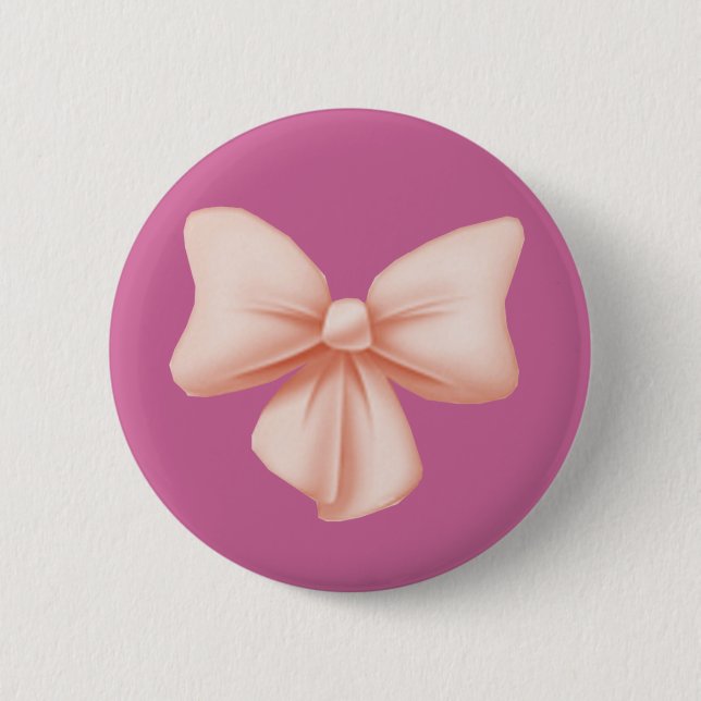 Badge Rond 5 Cm Bouton Bow rose (Devant)