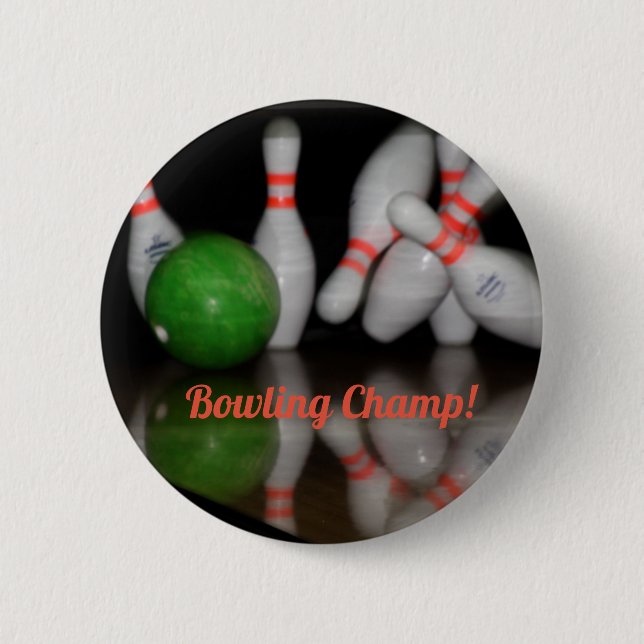 Badge Rond 5 Cm Bouton Bowling Champ (Devant)