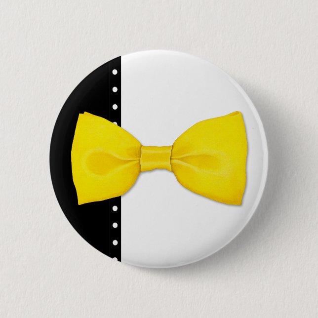 Badge Rond 5 Cm Bouton Bowtie au citron (Devant)