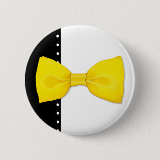 Badge Rond 5 Cm Bouton Bowtie au citron