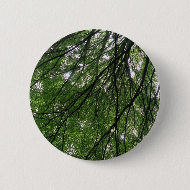 Badge Rond 5 Cm Bouton Bramches et Feuille (Devant)