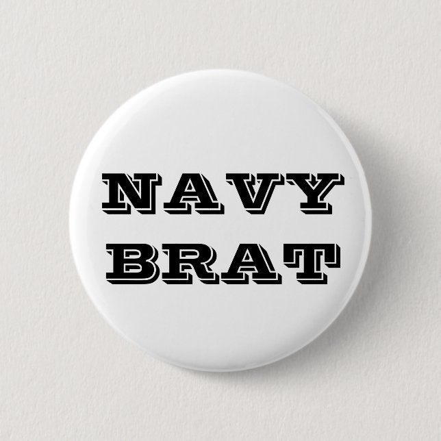 Badge Rond 5 Cm Bouton Brat de la marine (Devant)