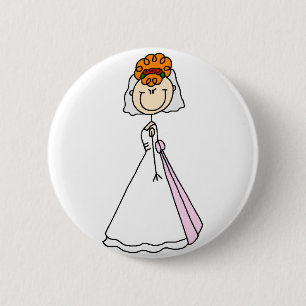 Badge Rond 5 Cm Bouton Bride Blond fraise