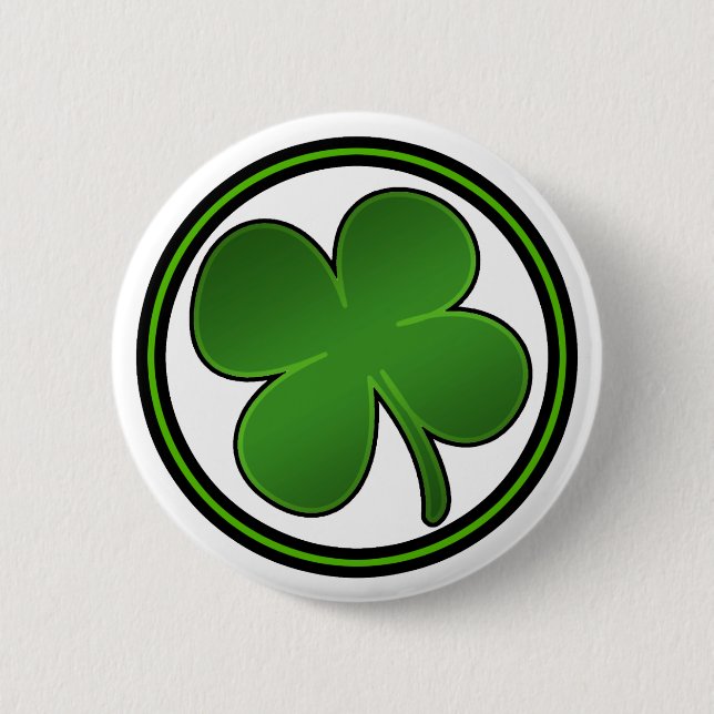 Badge Rond 5 Cm Bouton brillant de shamrock (Devant)