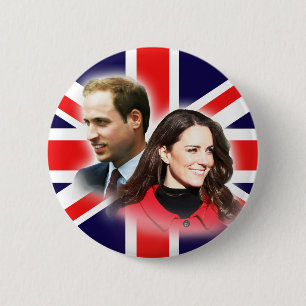 Badge Rond 5 Cm Bouton britannique de drapeau de William et de