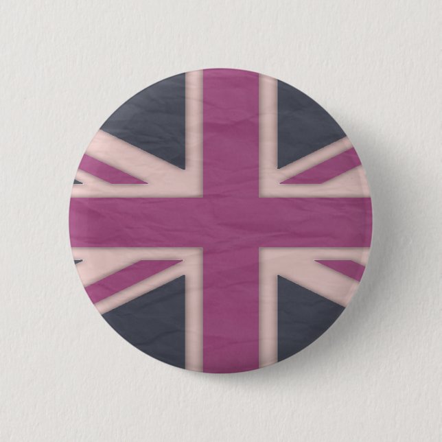 Badge Rond 5 Cm Bouton britannique rose classique (Devant)