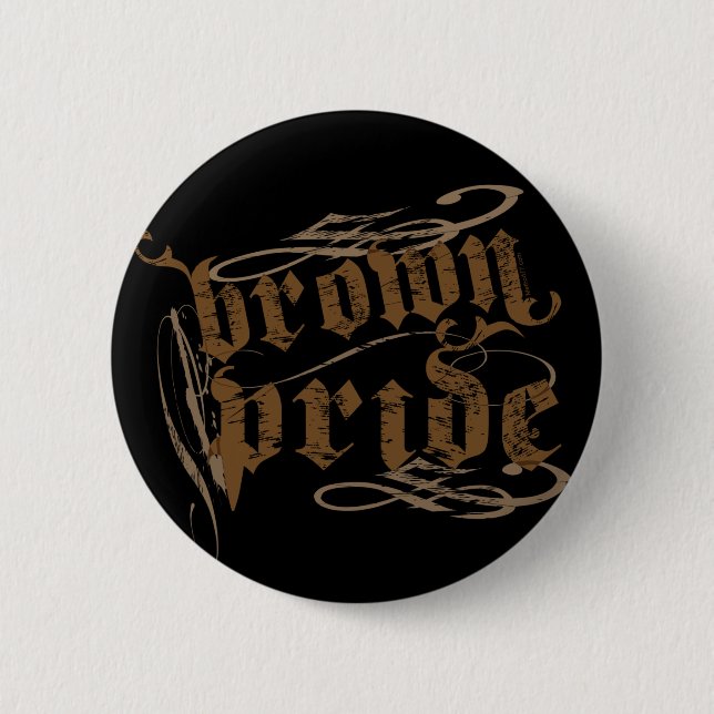 Badge Rond 5 Cm Bouton Brown de fierté (Devant)