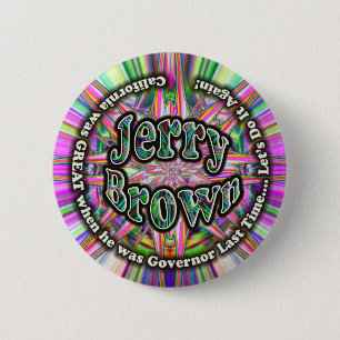 Badge Rond 5 Cm Bouton Brown de gouverneur de Jerry