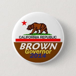 Badge Rond 5 Cm Bouton BROWN du gouverneur 2014