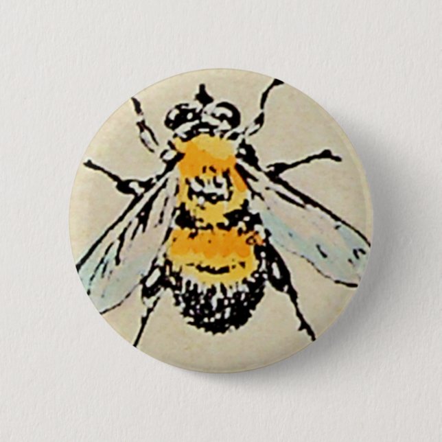 Badge Rond 5 Cm Bouton Bumble Bee (Devant)